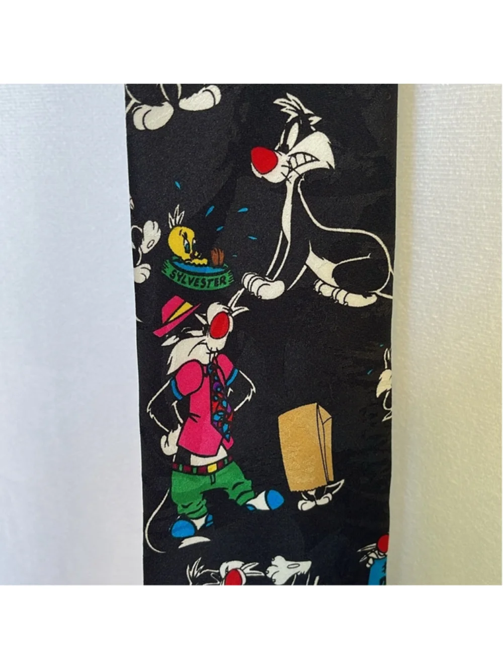 Vintage 1993 Warner Bro Studios Looney Tunes Graphic Tie #1 Dad Tweety Sylvester